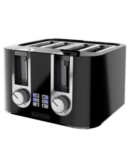 Tostadora 4 Rebanadas BLACK+DECKER, 7 Niveles, Bandeja Extraíble