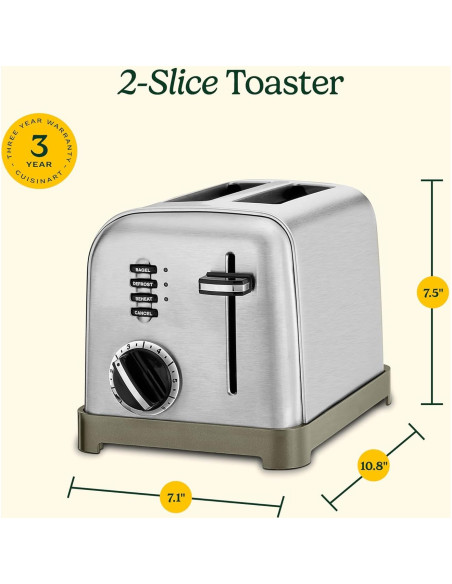 Tostadora Cuisinart CPT-160 de 2 Rebanadas Acero Inoxidable
