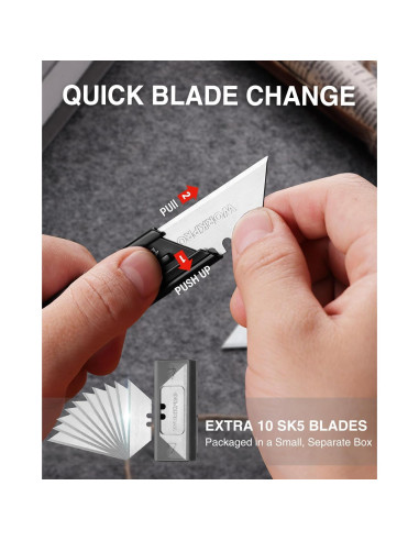 Cuchillos Utilitarios Plegables WORKPRO 3 Piezas Mango G10