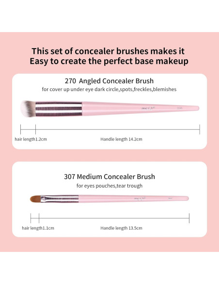 Juego de 2 Pinceles para Corrector MSQ Rosa