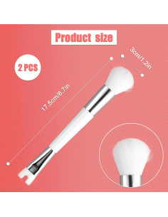 2 Brochas de Contorno de Nariz NQEUEPN Doble Punta 17.5cm 2