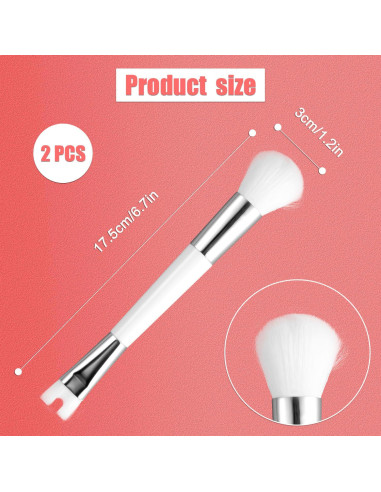 2 Brochas de Contorno de Nariz NQEUEPN Doble Punta 17.5cm