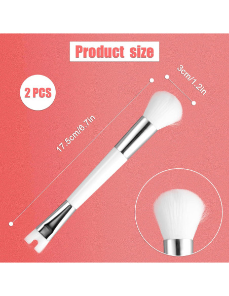 2 Brochas de Contorno de Nariz NQEUEPN Doble Punta 17.5cm