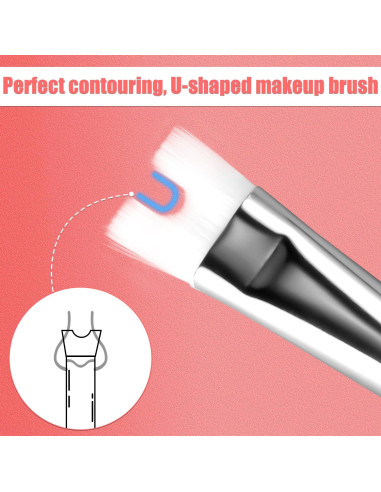 2 Brochas de Contorno de Nariz NQEUEPN Doble Punta 17.5cm