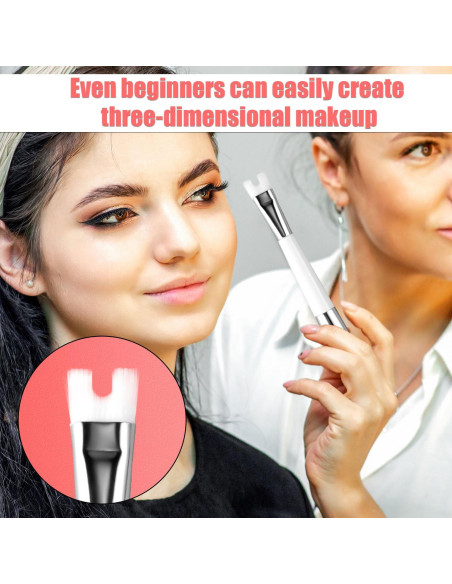 2 Brochas de Contorno de Nariz NQEUEPN Doble Punta 17.5cm