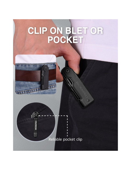 Cuchillos Utilitarios Plegables WORKPRO 3 Piezas Mango G10