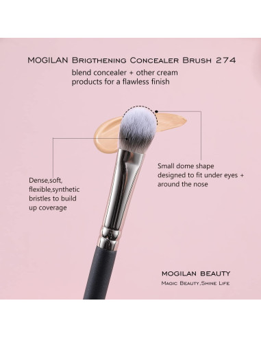 Juego de Brochas de Corrector MOGILAN 2 Piezas Veganas
