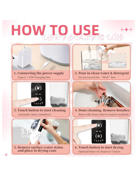 Limpiadora de Brochas de Maquillaje Yuliana 3 en 1 Eléctrica