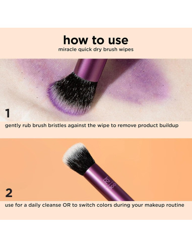 Toallitas para Brochas Real Techniques 20 Unidades Veganas