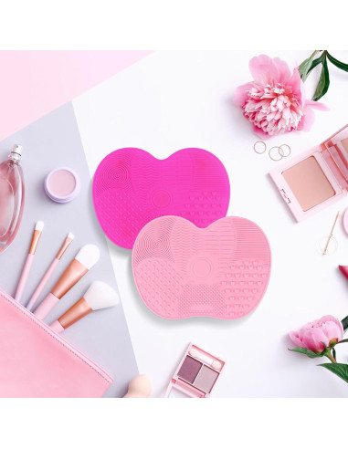 2 Almohadillas de Limpieza de Brochas de Maquillaje Silicona