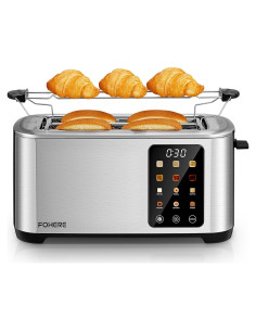 Tostadora Digital FOHERE de 4 Rebanadas Acero Inoxidable 1400W