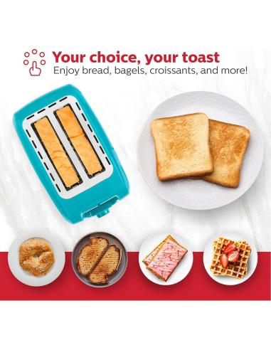 Tostadora Eléctrica 2 Rebanadas Holstein Verde Teal Acero Inoxidable