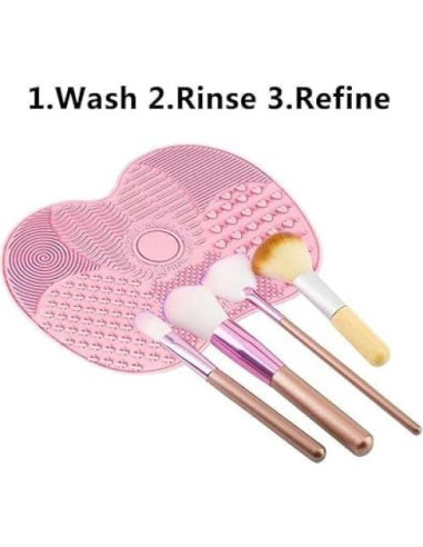 Alfombrilla Limpiadora de Brochas ZGLUZP Rosa Silicona