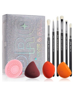 Kit de Maquillaje Jessup 9 Piezas con Espejo y Limpieza