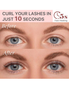 Rizador de Pestañas Calentado Vznffur Rosa 3 Temperaturas 2