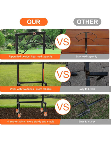 Soporte para Manguera de Jardín VyGrow Autómono Negro 3.61 kg