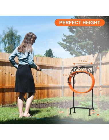 Soporte para Manguera de Jardín VyGrow Autómono Negro 3.61 kg