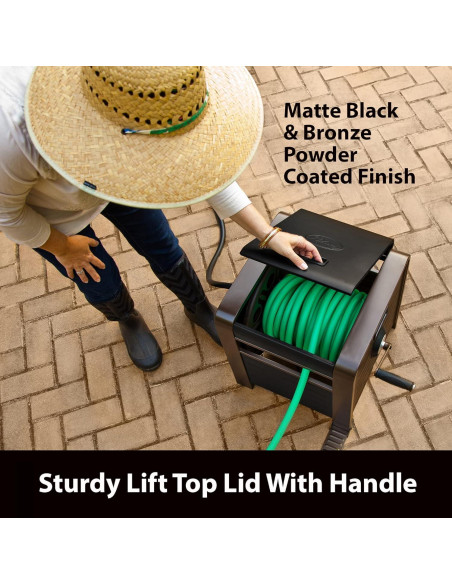 Caja de Almacenamiento de Manguera Liberty Garden 778 200 pies Bronce