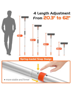 Kit de Limpieza de Ventanas Ordenado 2 en 1 con Polo Extensible 2