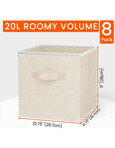 Cajas de Almacenamiento Criusia 11 Pulgadas Beige - 8 Unidades 2