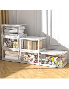 Cajas de Almacenamiento Transparentes YFXCVSL 24QT 3 Piezas 2