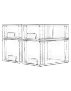 Cajones de Almacenamiento Apilables Vtopmart 4 Piezas Acrílico