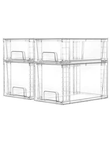 Cajones de Almacenamiento Apilables Vtopmart 4 Piezas Acrílico