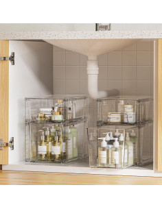 Cajones de Almacenamiento Apilables Vtopmart 4 Piezas Acrílico 2