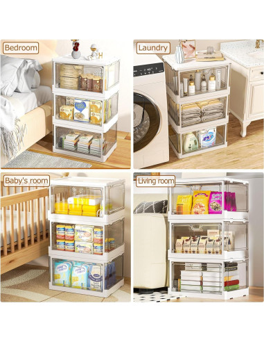 Cajas de Almacenamiento Transparentes YFXCVSL 24QT 3 Piezas