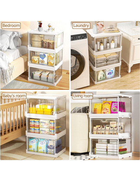 Cajas de Almacenamiento Transparentes YFXCVSL 24QT 3 Piezas