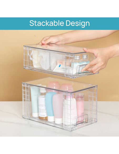 Cajones de Almacenamiento Apilables Vtopmart 4 Piezas Acrílico