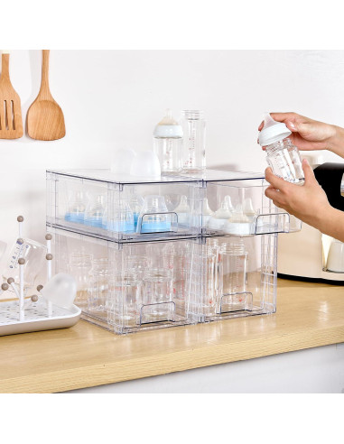 Cajones de Almacenamiento Apilables Vtopmart 4 Piezas Acrílico