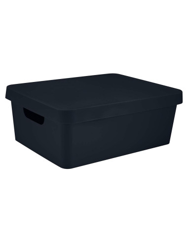 Caja de Almacenamiento Mediana Simplify Carbón Apilable