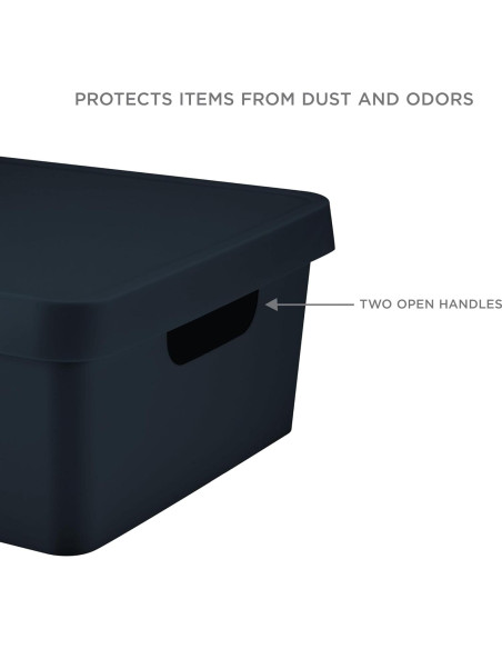 Caja de Almacenamiento Mediana Simplify Carbón Apilable