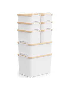 Juego de 8 Cajas de Almacenamiento FITYE-KY Blancas