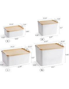 Juego de 8 Cajas de Almacenamiento FITYE-KY Blancas 2