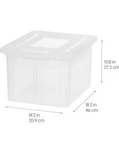 Caja de Archivos IRIS USA 35 Qt, Organizador Transparente 4 Pz 2