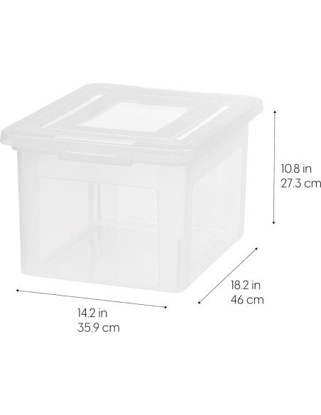 Caja de Archivos IRIS USA 35 Qt, Organizador Transparente 4 Pz