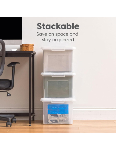 Caja de Archivos IRIS USA 35 Qt, Organizador Transparente 4 Pz