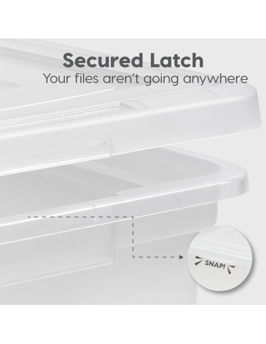 Caja de Archivos IRIS USA 35 Qt, Organizador Transparente 4 Pz