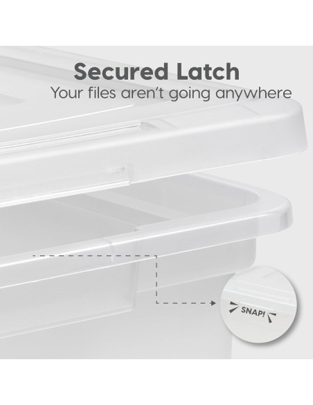 Caja de Archivos IRIS USA 35 Qt, Organizador Transparente 4 Pz