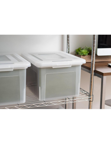 Caja de Archivos IRIS USA 35 Qt, Organizador Transparente 4 Pz