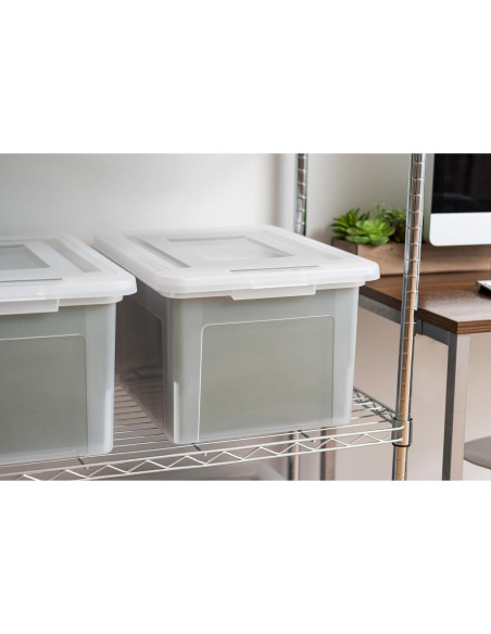 Caja de Archivos IRIS USA 35 Qt, Organizador Transparente 4 Pz
