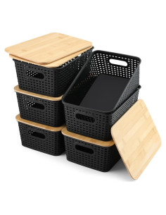 Cajas de Almacenamiento Plástico EOENVIVS 6 Piezas 26x19x11cm