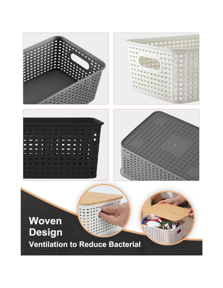 Cajas de Almacenamiento Plástico EOENVIVS 6 Piezas 26x19x11cm