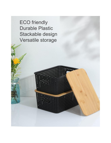 Cajas de Almacenamiento Plástico EOENVIVS 6 Piezas 26x19x11cm