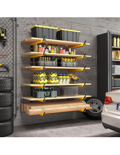 Estante Plegable GREENER de Madera 3 Niveles Amarillo 2