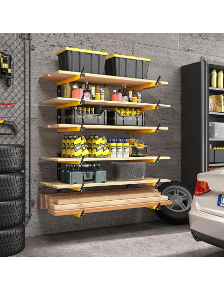 Estante Plegable GREENER de Madera 3 Niveles Amarillo