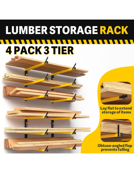 Estante Plegable GREENER de Madera 3 Niveles Amarillo