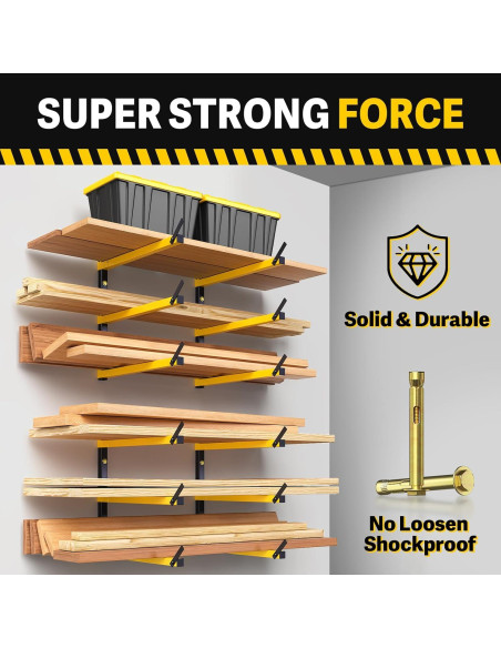 Estante Plegable GREENER de Madera 3 Niveles Amarillo